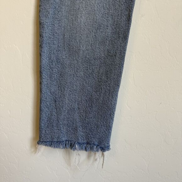 Zara Womens High Rise Slim Straight Raw Hem Ankle Vintage Wash Jeans Size 6 - Picture 8 of 13